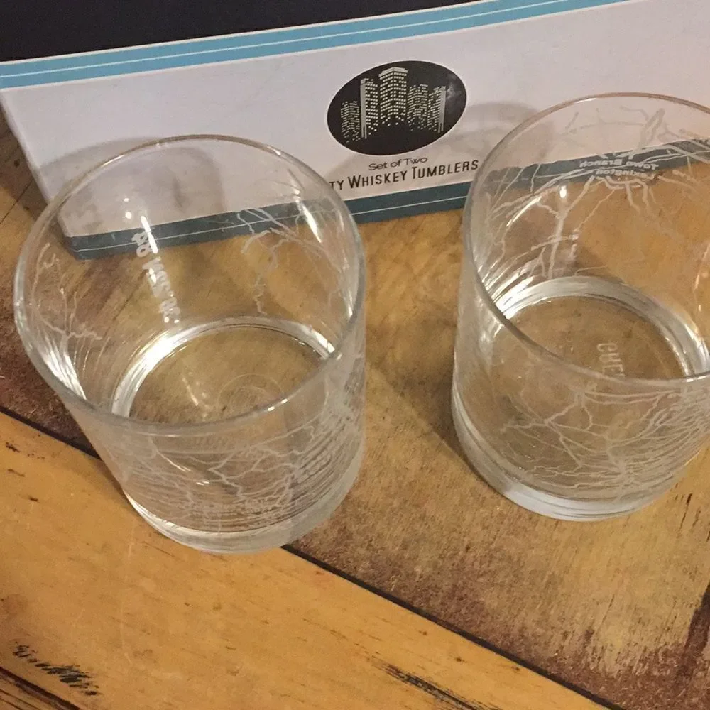 City Whiskey Tumbler Glasses